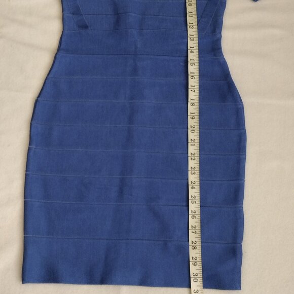 Rachael G Stretch Dress with Short Sleeves, Blue, Size S. - Picture 6 of 12